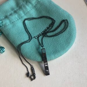 19” Blackened Tiffany & Co Silver Atlas bar pendant